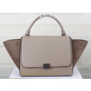 Replica Celine Trapeze Bag Original Litchi Leather CT3342 Grey VS07104