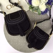 Replica Chloe Hudson Calfskin Shoulder Bag Black 210710 VS02804