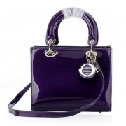 Replica Christian Dior CD6325 Purple Patent Mini Lady Dior Bag Gold VS01770