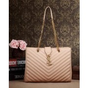 Replica Designer Saint Laurent Classic Monogramme Shopping Tote Bag Cannage Pattern Y5481 Apricot VS01692