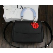 Replica Dior Be Dior Flap Bag Nappa Leather CD99018S Black&SkyBlue VS00581