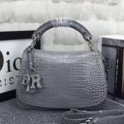 Replica Dior Dune Flap Bag Grey Croco Leather D41110 VS09525