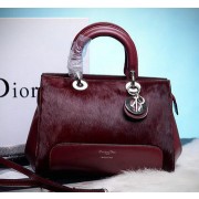 Replica Dior Shish Tote Bag Horse Hair D1333 Burgundy VS02943