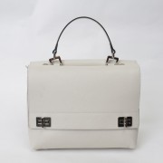 Replica Fashion Prada Lux Double Satchel Bag BN2790 in White Original Saffiano Leather XZ VS05287