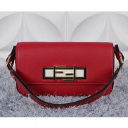 Replica Fendi 3BAGUETTE Two-Tone Calfskin Clutch 8BR720 Burgundy VS03398
