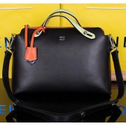 Replica Fendi By The Way Tote Bag Calfskin Leather FD2351 Black&Orange VS01140