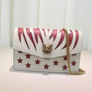 Replica Gucci Broadway Leather Clutch White and Red 443645 VS07119