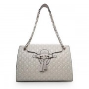 Replica Gucci Emily Guccissima Leather Chain Shoulder Bags 295403 OffWhite VS04359