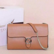 Replica Gucci Interlocking Leather Shoulder Bag 387604 Brown VS01946