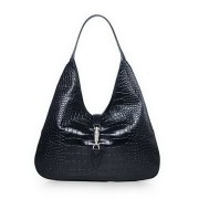 Replica Gucci Jackie Croco Leather Hobo Bag 362968 Black VS05611