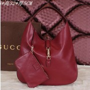 Replica Gucci Jackie Soft Leather Hobo Bag 362968 Burgundy VS01340