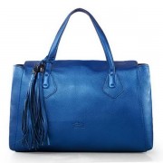 Replica Gucci Original Leather Lady Tassel Tote Bag 354476 Blue VS02730