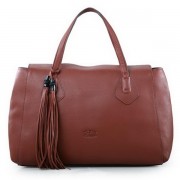 Replica Gucci Original Leather Lady Tassel Tote Bag 354476 Brown VS01520