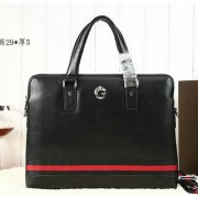 Replica Gucci Smooth Leather Business Briefcase G8558 Black VS06471