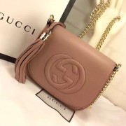 Replica Gucci Soho Leather Chain Shoulder Bag Pink 323190 VS02328