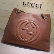 Replica Gucci Soho Leather Shoulder Bag Rose Beige 308982 VS02741