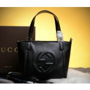 Replica Gucci Soho Leather Top Handle Bag 369176 Black VS06573