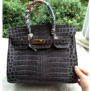 Replica Hermes Birkin 30CM Tote Bags Croco Leather H30CO Grey VS05986