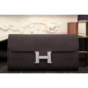 Replica Hermes Constance Long Wallets Original Leather HA909 Brown VS01972