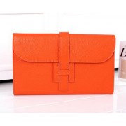 Replica Hermes Jige Clutch Bag Calfskin Leather HQ864 Orange VS06847