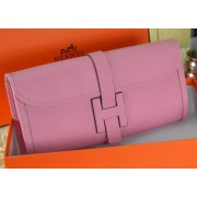 Replica Hermes Jige Clutch Bag Calfskin Leather Pink VS09499