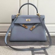 Replica Hermes Kelly 32 Tote Bag in Light Blue Togo Leather HK0932 VS06772