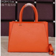 Replica High Quality Fendi 2Jours Tote Bag Original Leather 8B8934L Orange VS01417