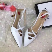 Replica High Quality Gucci Sheep Leather Pump White 580117 VS08050