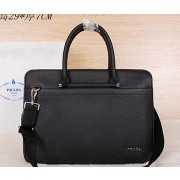 Replica High Quality Prada Grained Leather Travel Bag 80705 Black VS03929