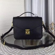 Replica Louis Vuitton Litchi Leather EDEN Bag M84827 Black VS04932