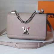 Replica Louis Vuitton Soft Calf Leather Lockme II BB Light Grey M51200 VS09733