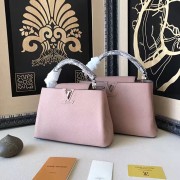 Replica Louis Vuitton Taurillon Leather Capucines PM Pink N92800 VS03755