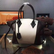 Replica Louis Vuitton Veau Cachemire Leather Lockit MM M94592 White and Black VS00037