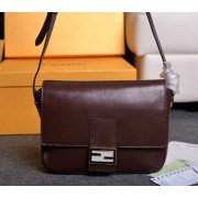 Replica Luxury Fendi Baguette Bag in Grainy Leather 3358 Brown VS03507
