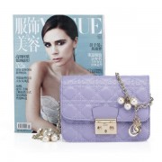 Replica MISS DIOR Shoulder Bag in Lambskin Leather CD6331 Lavender VS06693