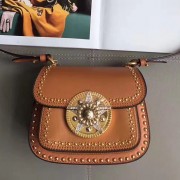 Replica Miu Miu Goat Leather Shoulder Bag Brown 5BD030 VS02642