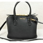 Replica miu miu Madras Goat Leather Top Handle Bag RL0097 Black VS01928