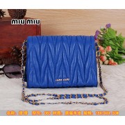 Replica miu miu Matelasse Leather Flap Shoulder Bag BL083 Royal VS08166