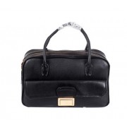 Replica miu miu Original Goat Leather Tote Bag RT0093 Black VS01909