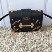 Replica Prada Cahier Bag Black with Star and Moon Appliques 1BD057 VS00082