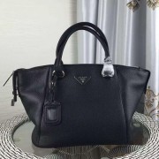 Replica Prada Calfskin Leather Tote Bag 1BG128 Black VS04199