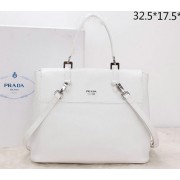 Replica Prada Calfskin Leather Tote Bag BN2789 White VS07336