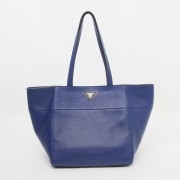 Replica Prada Daino Small Shopper Tote Bag BR5090 in Blue Original Calfskin Leather XZ VS03658