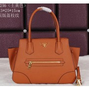 Replica PRADA Grainy Calfskin Leather Tote Bag BN8256 Wheat VS08784