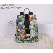 Replica Prada Microfiber Nylon Drawstring Backpack Bag BZ1562 Green VS08800