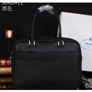 Replica Prada Original Grained Leather Travel Bag VA1011 Black VS01544