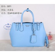 Replica Prada Original Leather Tote Bags BR5071 Light Blue VS02755