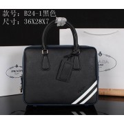 Replica Prada Saffiano Leather Briefcase P241 Black VS02025