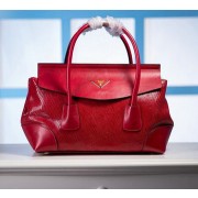 Replica Prada Snake Leather Tote Bag P1168 Red VS02916