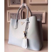 Replica Prada Twin Saffiano Leather Cuir Large Tote BN2756 in Light Blue with Gold Hardware Mingd VS02720